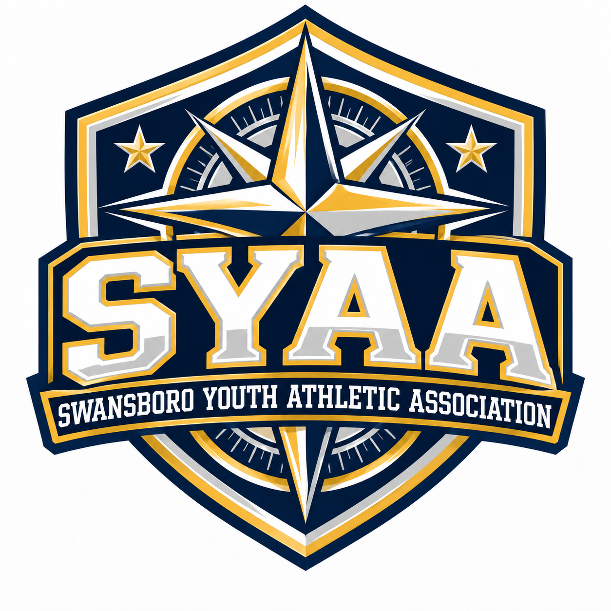 Swansboro Youth Athletic Association compass and shield crest